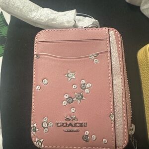 Coach Pink and Yellow Floral Card Holders